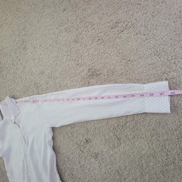 Amina Rubinacci 42/L Silk Button Up Printed Top Shirt Pastel Pink Made in Italy - Picture 7 of 11